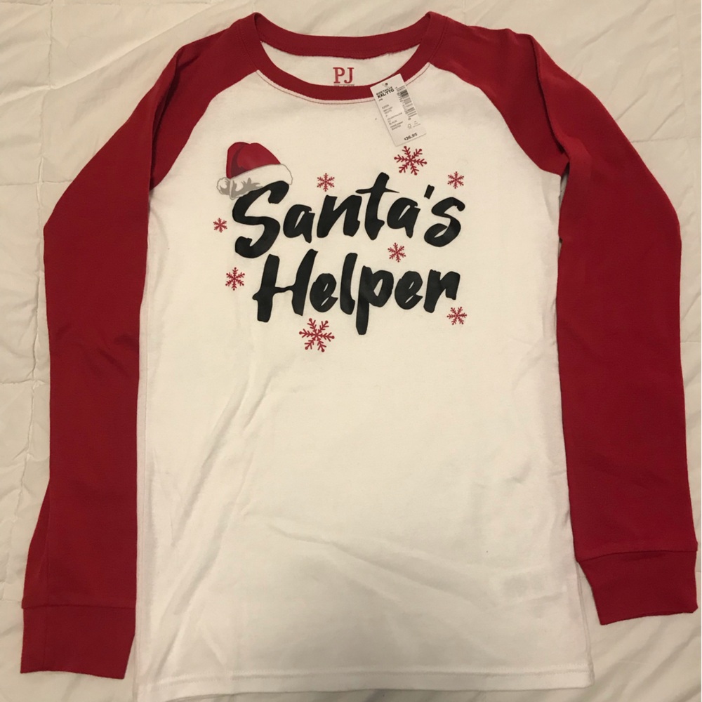 “Santa’s Helper” Pyjama Top for Kids Size 16